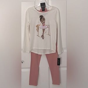 RACHEL ZOE - Girl’s ballerina matching Set
Long sleeves, pants, Hair scrunchie